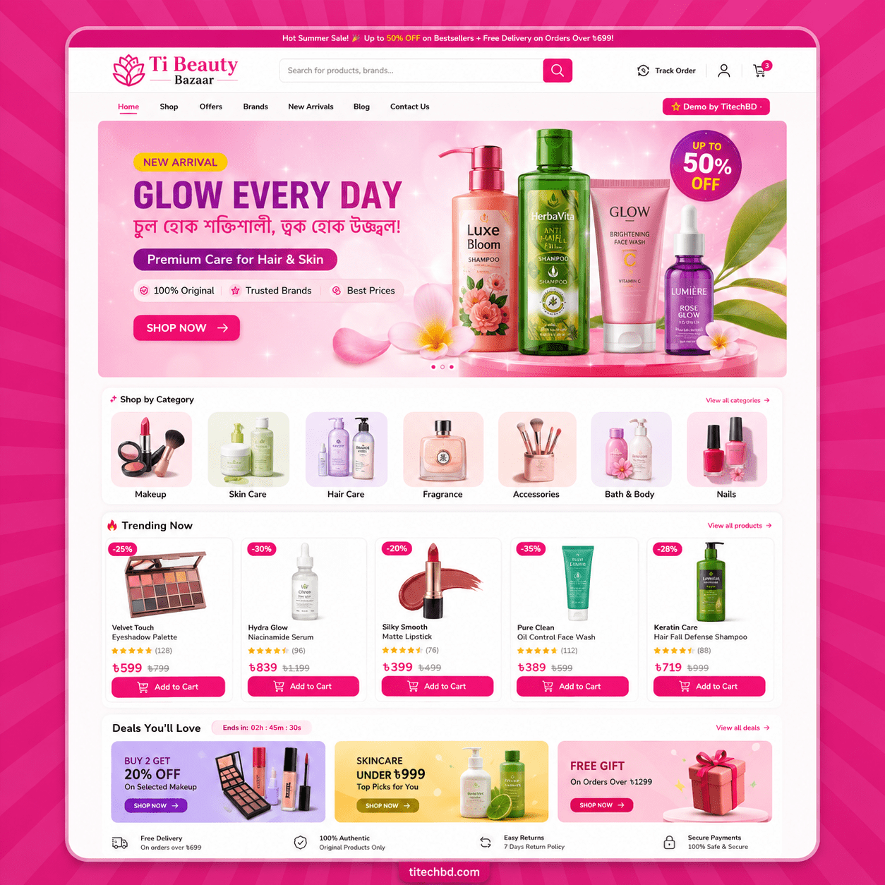 SHAJBAZAR – Skin Care & Beauty eCommerce Website Template