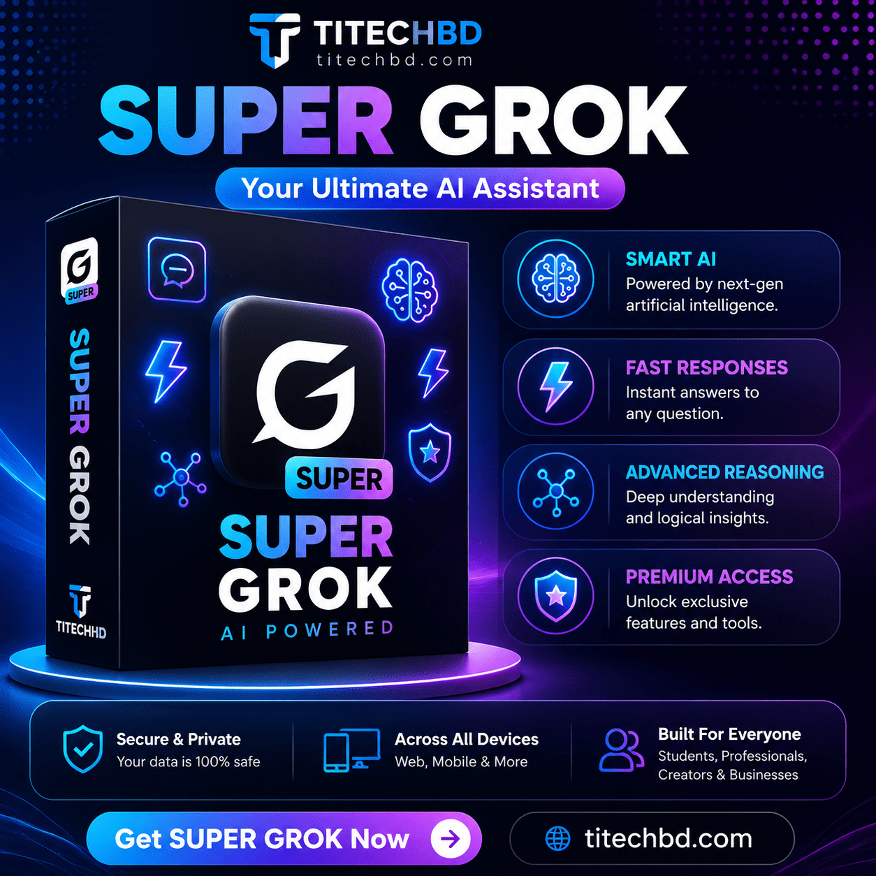 SUPER GROK AI Assistant – Smart, Fast & Advanced AI Experience | titechbd.com